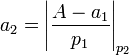 a_2 = \left|\frac{A - a_1}{p_1}\right|_{p_2}