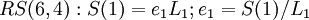 RS(6,4): S(1) = e_1 L_1; e_1 = S(1) / L_1